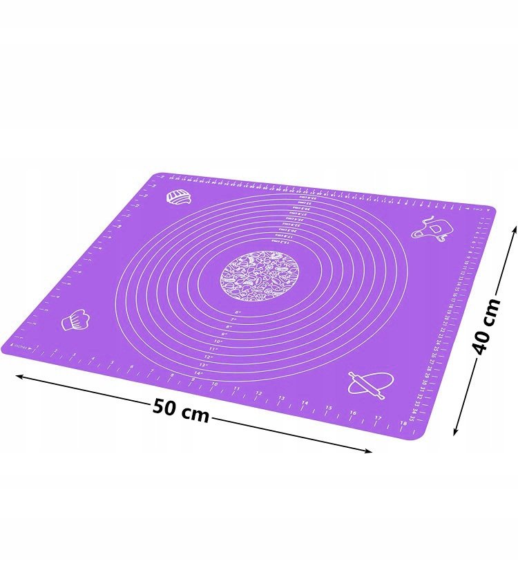 Folie de framantat, Zola, ideal pentru intinderea aluatului, din silicon, flexibil, 40x50 cm, mov Folie de framantat, Zola, ideal pentru intinderea aluatului, din silicon, flexibil, 40x50 cm, mov